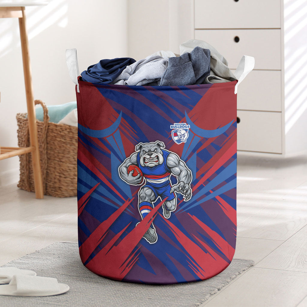 Western Bulldogs Australian Football Laundry Basket Aggressive Bulldog Mascot - Bold Team Colors