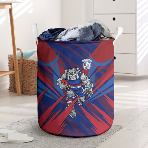 Western Bulldogs Australian Football Laundry Basket Aggressive Bulldog Mascot - Bold Team Colors