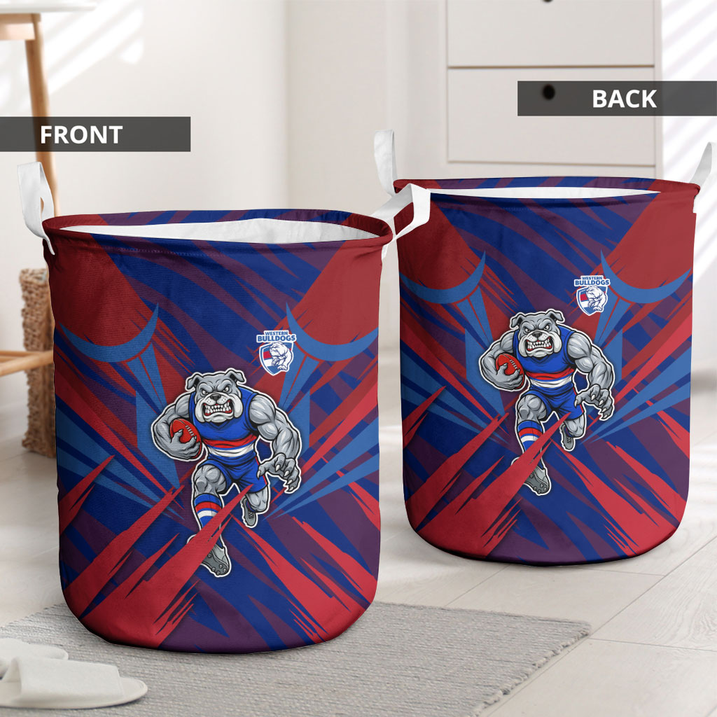 Western Bulldogs Australian Football Laundry Basket Aggressive Bulldog Mascot - Bold Team Colors