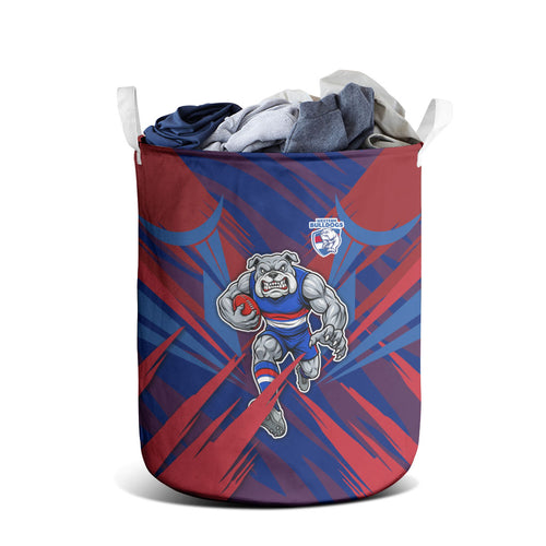 Western Bulldogs Australian Football Laundry Basket Aggressive Bulldog Mascot - Bold Team Colors