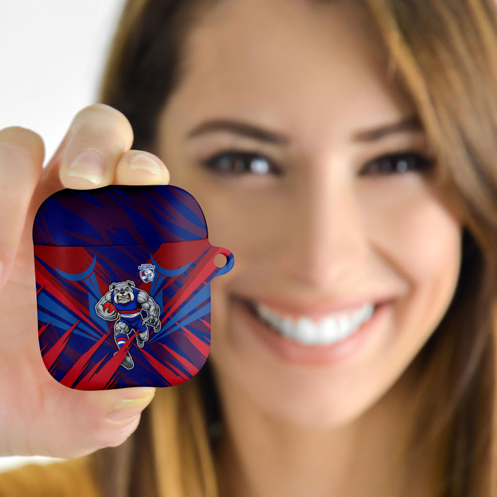 Western Bulldogs Australian Football AirPods Case Aggressive Bulldog Mascot - Bold Team Colors