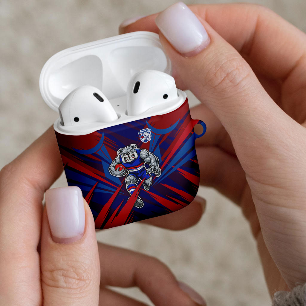 Western Bulldogs Australian Football AirPods Case Aggressive Bulldog Mascot - Bold Team Colors