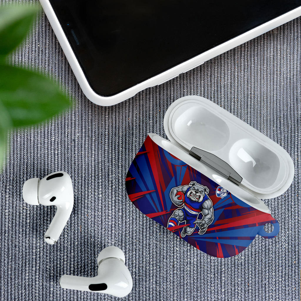 Western Bulldogs Australian Football AirPods Case Aggressive Bulldog Mascot - Bold Team Colors