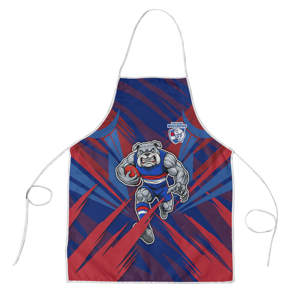 Western Bulldogs Australian Football Apron Aggressive Bulldog Mascot - Bold Team Colors