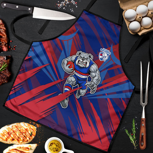 Western Bulldogs Australian Football Apron Aggressive Bulldog Mascot - Bold Team Colors