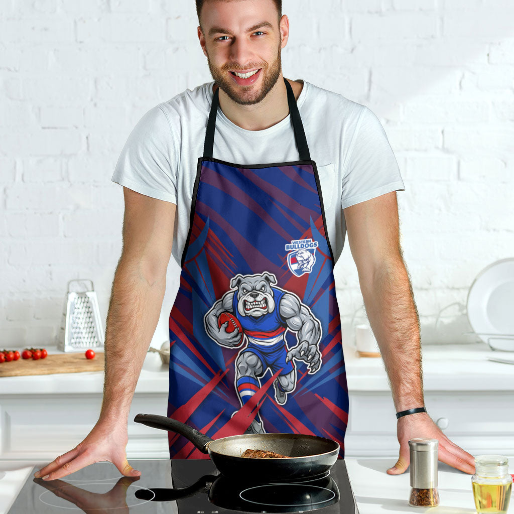 Western Bulldogs Australian Football Apron Aggressive Bulldog Mascot - Bold Team Colors