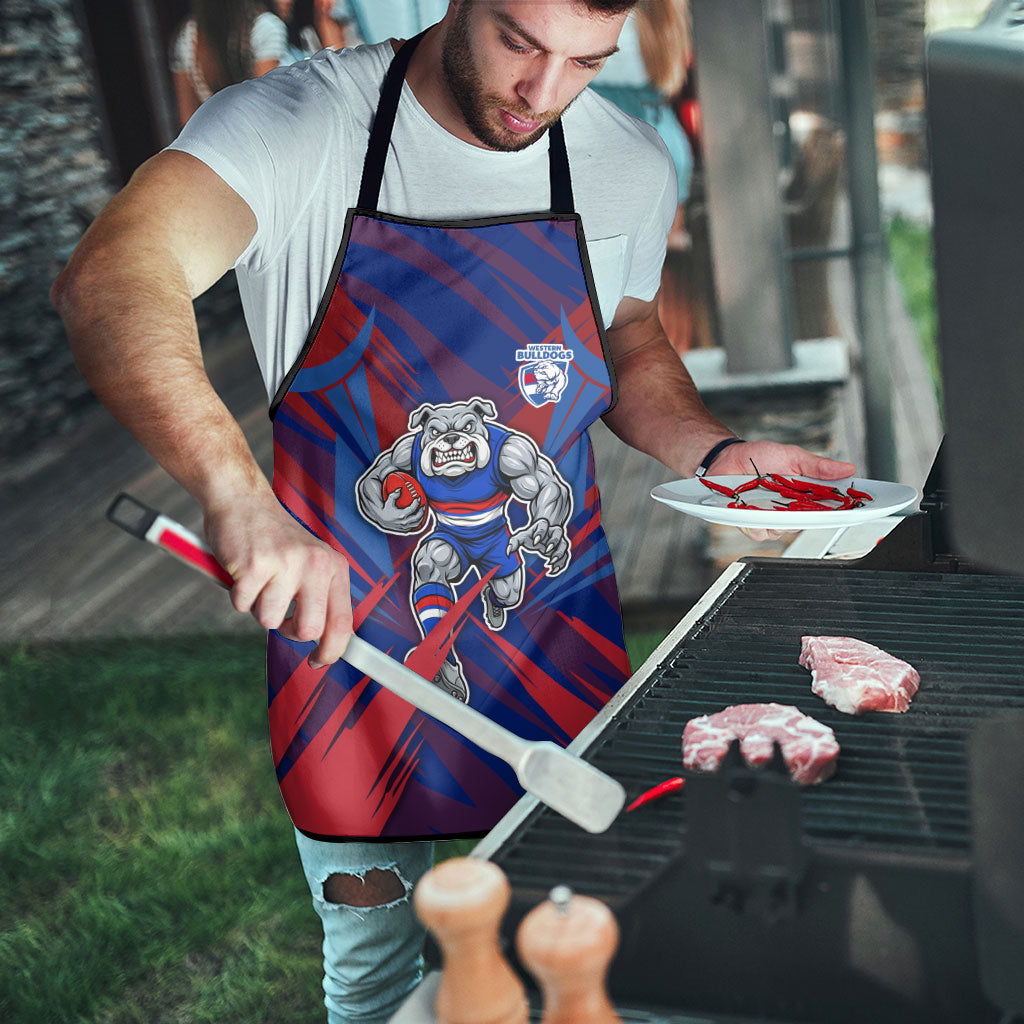 Western Bulldogs Australian Football Apron Aggressive Bulldog Mascot - Bold Team Colors