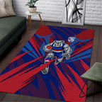 Western Bulldogs Australian Football Area Rug Aggressive Bulldog Mascot - Bold Team Colors