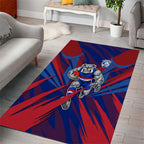 Western Bulldogs Australian Football Area Rug Aggressive Bulldog Mascot - Bold Team Colors