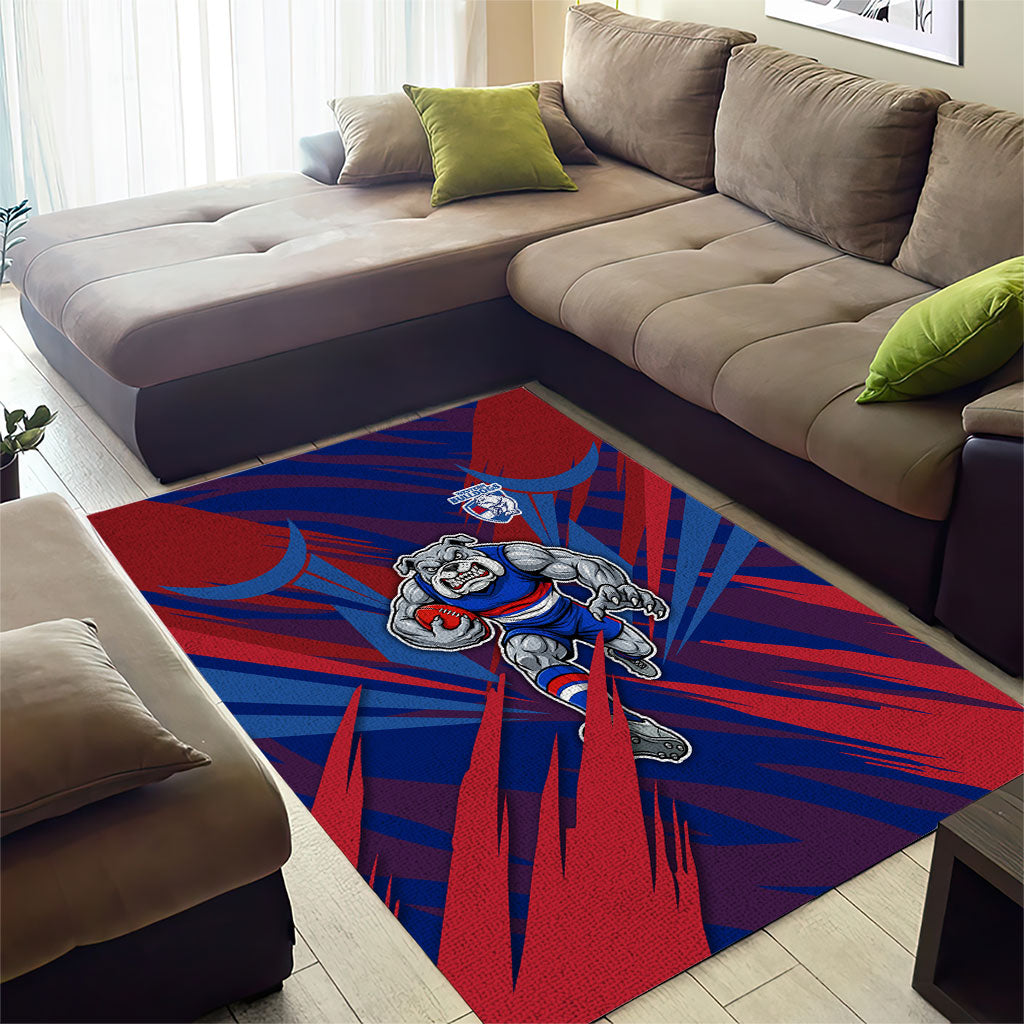 Western Bulldogs Australian Football Area Rug Aggressive Bulldog Mascot - Bold Team Colors