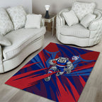 Western Bulldogs Australian Football Area Rug Aggressive Bulldog Mascot - Bold Team Colors
