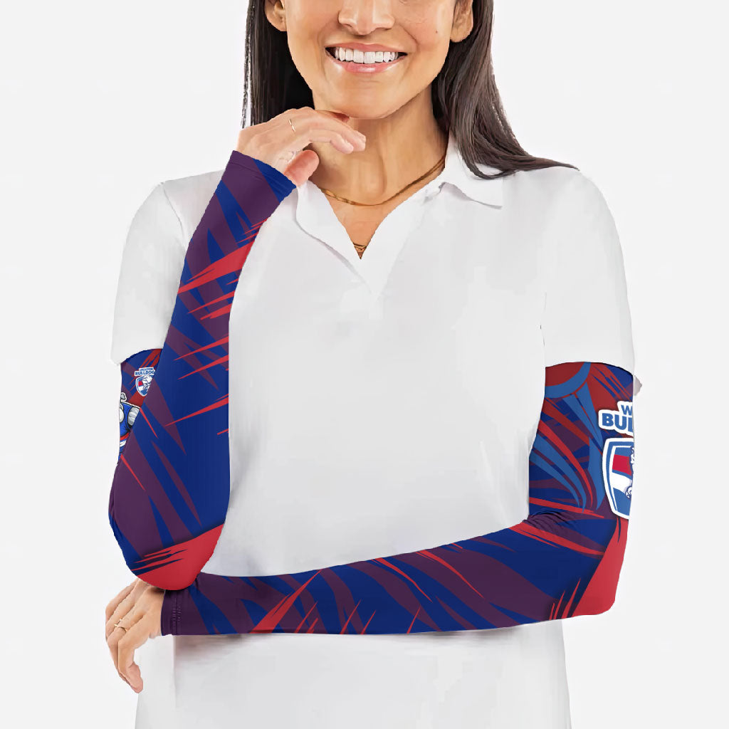 Western Bulldogs Australian Football Arm Sleeves Aggressive Bulldog Mascot - Bold Team Colors