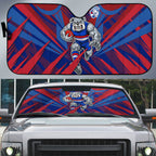 Western Bulldogs Australian Football Auto Sun Shade Aggressive Bulldog Mascot - Bold Team Colors