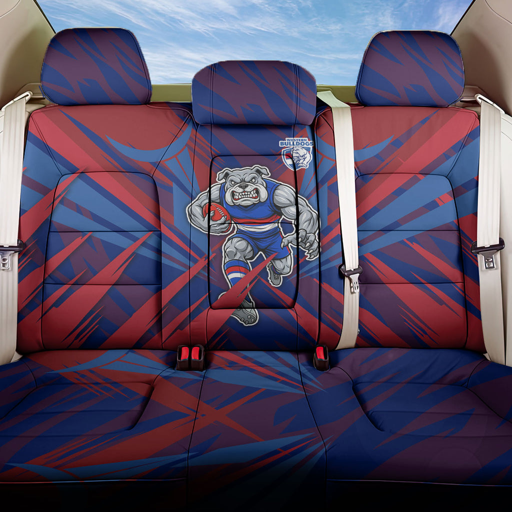 Western Bulldogs Australian Football Back Car Seat Cover Aggressive Bulldog Mascot - Bold Team Colors