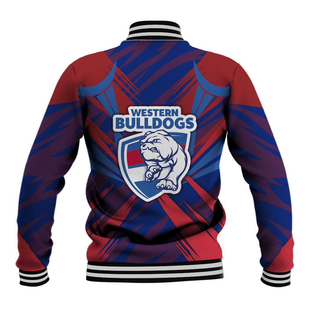 Western Bulldogs Australian Football Baseball Jacket Aggressive Bulldog Mascot - Bold Team Colors