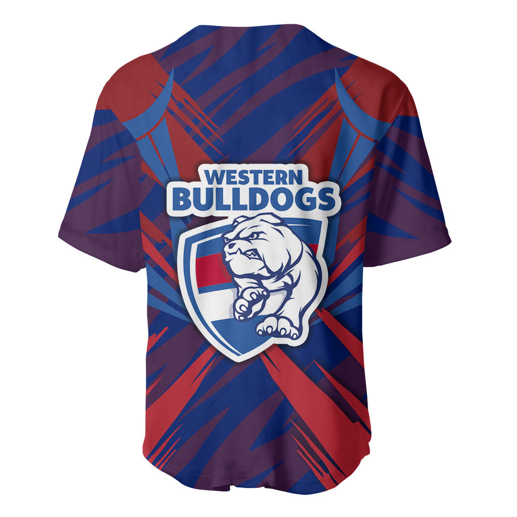 Western Bulldogs Australian Football Baseball Jersey Aggressive Bulldog Mascot - Bold Team Colors
