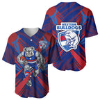 Western Bulldogs Australian Football Baseball Jersey Aggressive Bulldog Mascot - Bold Team Colors
