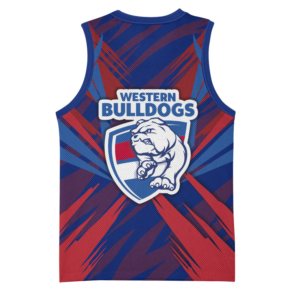 Western Bulldogs Australian Football Basketball Jersey Aggressive Bulldog Mascot - Bold Team Colors