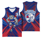 Western Bulldogs Australian Football Basketball Jersey Aggressive Bulldog Mascot - Bold Team Colors