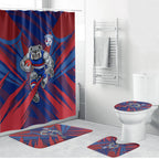 Western Bulldogs Australian Football Bathroom Set Aggressive Bulldog Mascot - Bold Team Colors