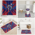 Western Bulldogs Australian Football Bathroom Set Aggressive Bulldog Mascot - Bold Team Colors