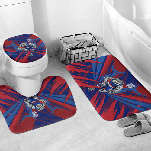 Western Bulldogs Australian Football Bathroom Set Aggressive Bulldog Mascot - Bold Team Colors