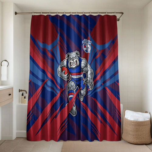 Western Bulldogs Australian Football Bathroom Set Aggressive Bulldog Mascot - Bold Team Colors