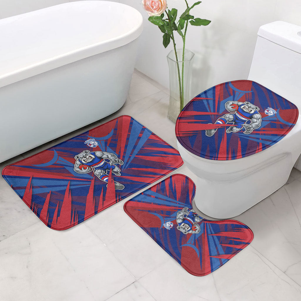 Western Bulldogs Australian Football Bathroom Set Aggressive Bulldog Mascot - Bold Team Colors