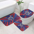 Western Bulldogs Australian Football Bathroom Set Aggressive Bulldog Mascot - Bold Team Colors