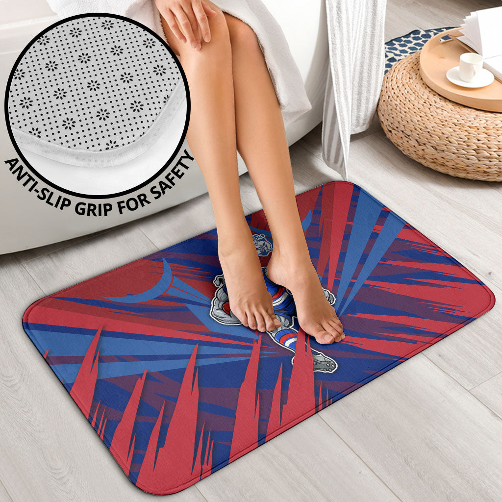 Western Bulldogs Australian Football Bathroom Set Aggressive Bulldog Mascot - Bold Team Colors