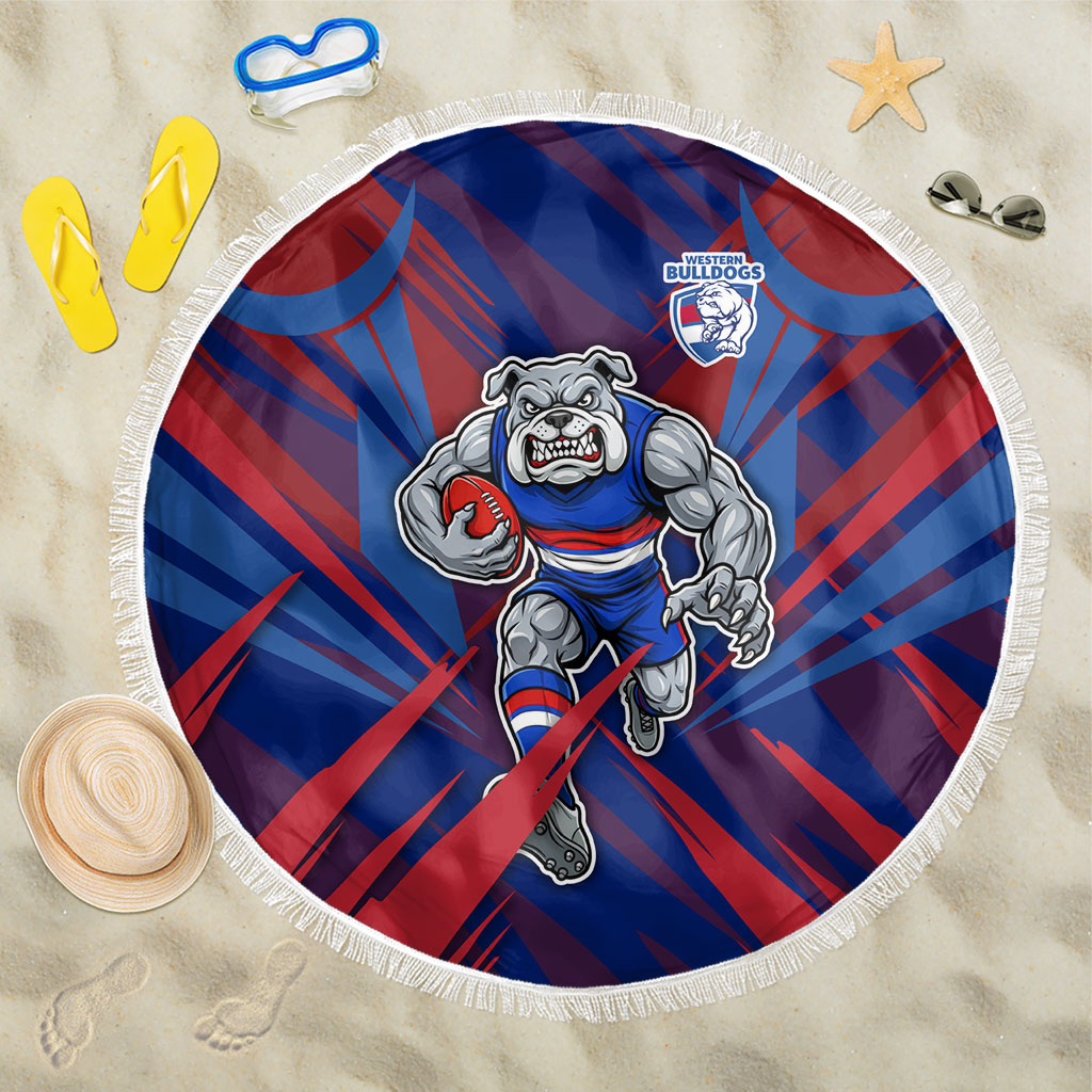 Western Bulldogs Australian Football Beach Blanket Aggressive Bulldog Mascot - Bold Team Colors