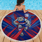 Western Bulldogs Australian Football Beach Blanket Aggressive Bulldog Mascot - Bold Team Colors