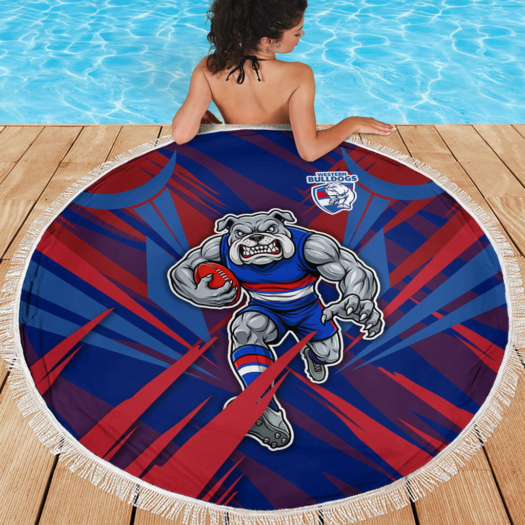 Western Bulldogs Australian Football Beach Blanket Aggressive Bulldog Mascot - Bold Team Colors