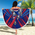 Western Bulldogs Australian Football Beach Blanket Aggressive Bulldog Mascot - Bold Team Colors