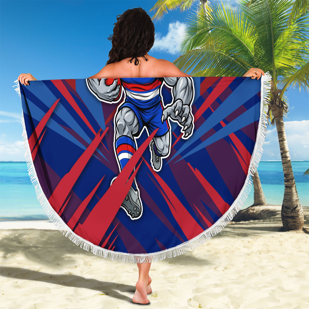 Western Bulldogs Australian Football Beach Blanket Aggressive Bulldog Mascot - Bold Team Colors
