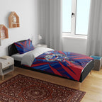 Western Bulldogs Australian Football Bedding Set Aggressive Bulldog Mascot - Bold Team Colors