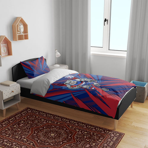 Western Bulldogs Australian Football Bedding Set Aggressive Bulldog Mascot - Bold Team Colors