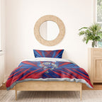 Western Bulldogs Australian Football Bedding Set Aggressive Bulldog Mascot - Bold Team Colors