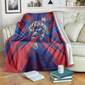 Western Bulldogs Australian Football Blanket Aggressive Bulldog Mascot - Bold Team Colors
