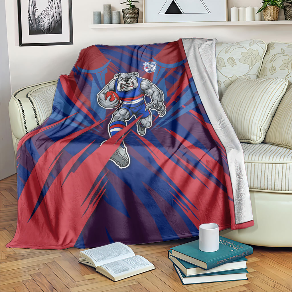Western Bulldogs Australian Football Blanket Aggressive Bulldog Mascot - Bold Team Colors