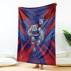 Western Bulldogs Australian Football Blanket Aggressive Bulldog Mascot - Bold Team Colors
