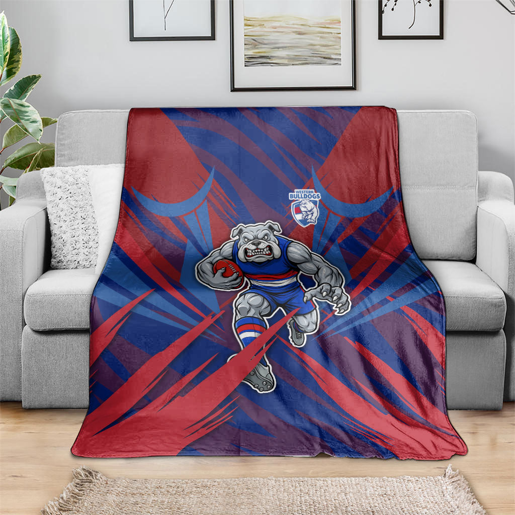 Western Bulldogs Australian Football Blanket Aggressive Bulldog Mascot - Bold Team Colors