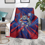 Western Bulldogs Australian Football Blanket Aggressive Bulldog Mascot - Bold Team Colors