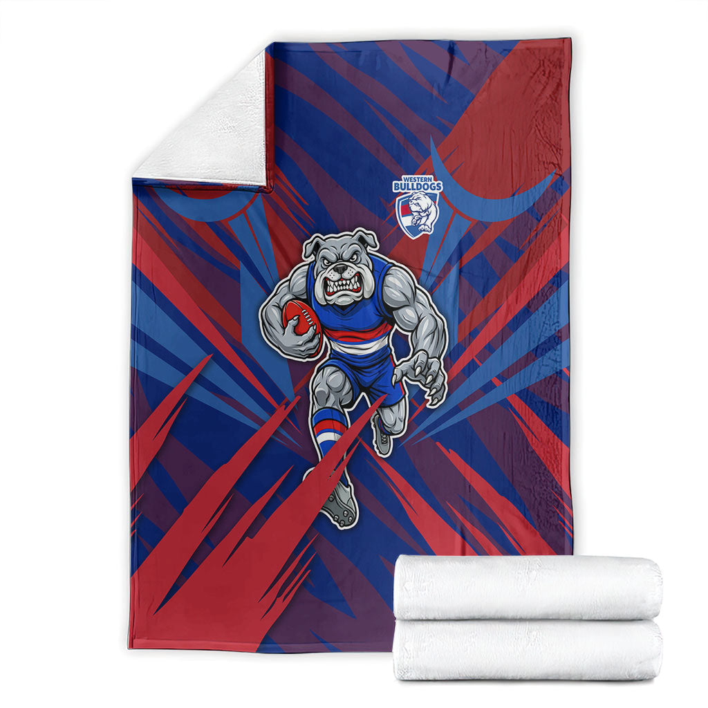 Western Bulldogs Australian Football Blanket Aggressive Bulldog Mascot - Bold Team Colors