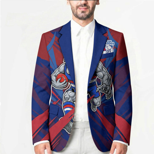 Western Bulldogs Australian Football Blazer Aggressive Bulldog Mascot - Bold Team Colors