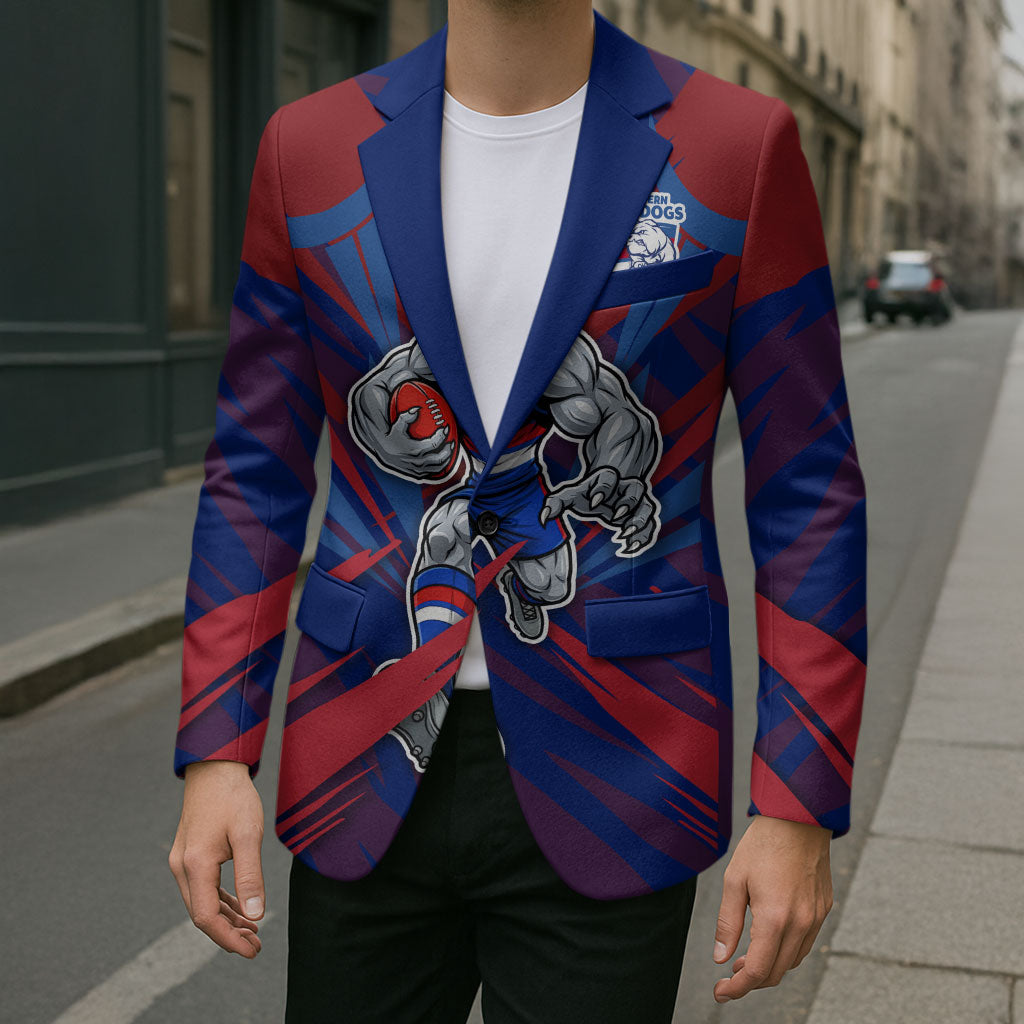 Western Bulldogs Australian Football Blazer Aggressive Bulldog Mascot - Bold Team Colors