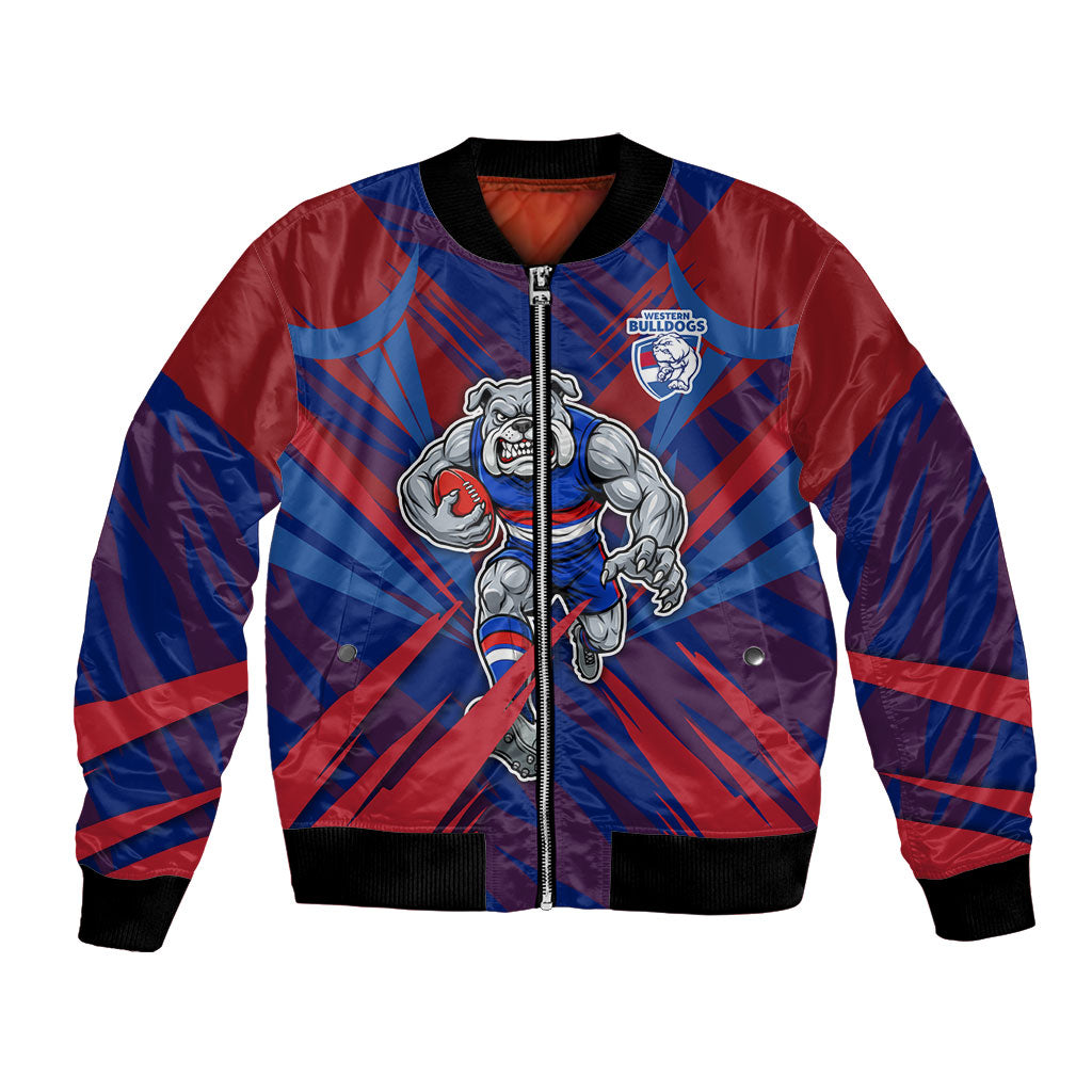 Western Bulldogs Australian Football Bomber Jacket Aggressive Bulldog Mascot - Bold Team Colors
