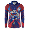 Western Bulldogs Australian Football Button Sweatshirt Aggressive Bulldog Mascot - Bold Team Colors