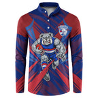 Western Bulldogs Australian Football Button Sweatshirt Aggressive Bulldog Mascot - Bold Team Colors