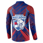 Western Bulldogs Australian Football Button Sweatshirt Aggressive Bulldog Mascot - Bold Team Colors